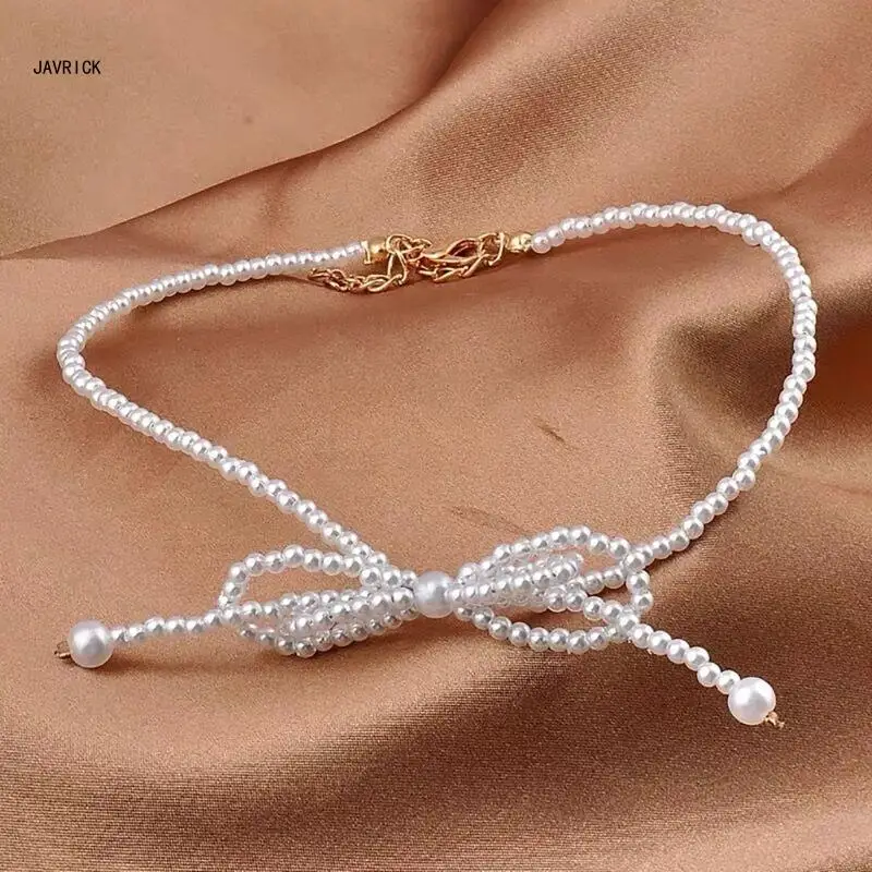 Шикарная цепочка на шею с бантом изысканное ожерелье-цепочка замком нежные