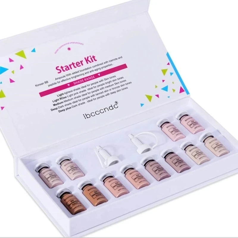 

2021 NEW BB Cream Glow Beginner Starter Ampoule Kit BB Cream Whitening Brightening Liquid Foundation for Microneedles Treatment