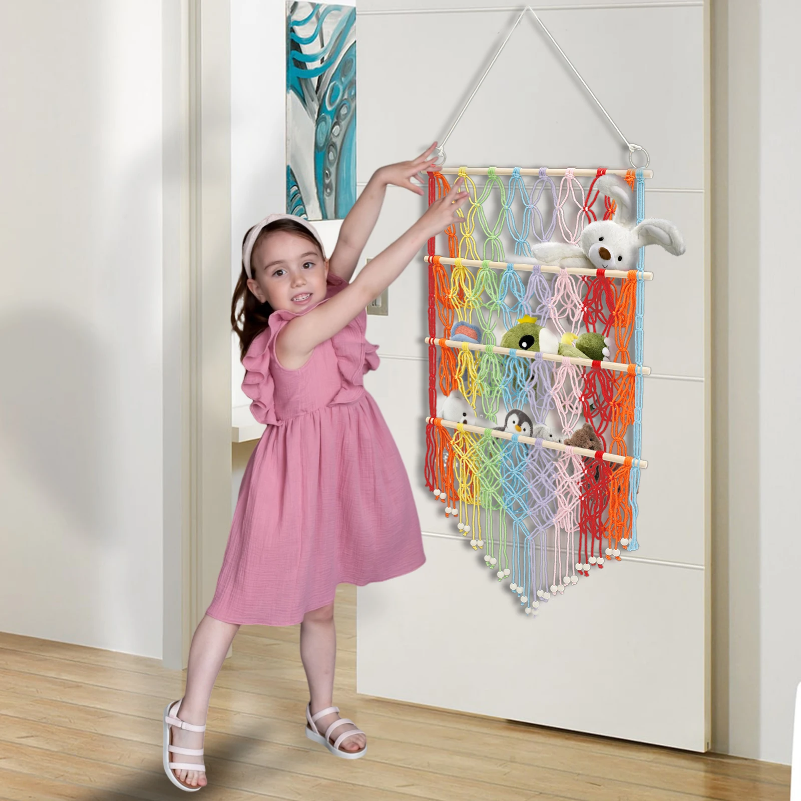 3-слойный Гамак Для Хранения Макамеров Большая Емкость Плюшевый Органайзер