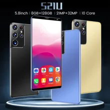 S21U 5.8 Inch Android 10 Cellphone Global Version Unlocked Phone 8GB RAM 128GB ROM Mobilephone Celular i13 Promax Samsung Huawei
