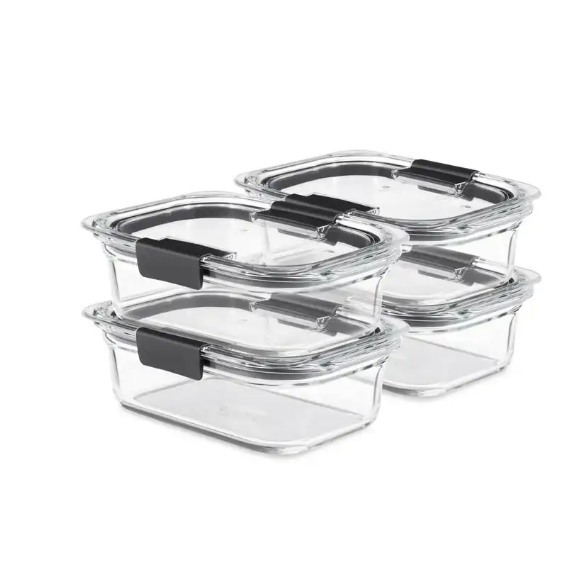 

Glass Set of 4 Food Storage Containers with Latching Lids, 3.2 Cups