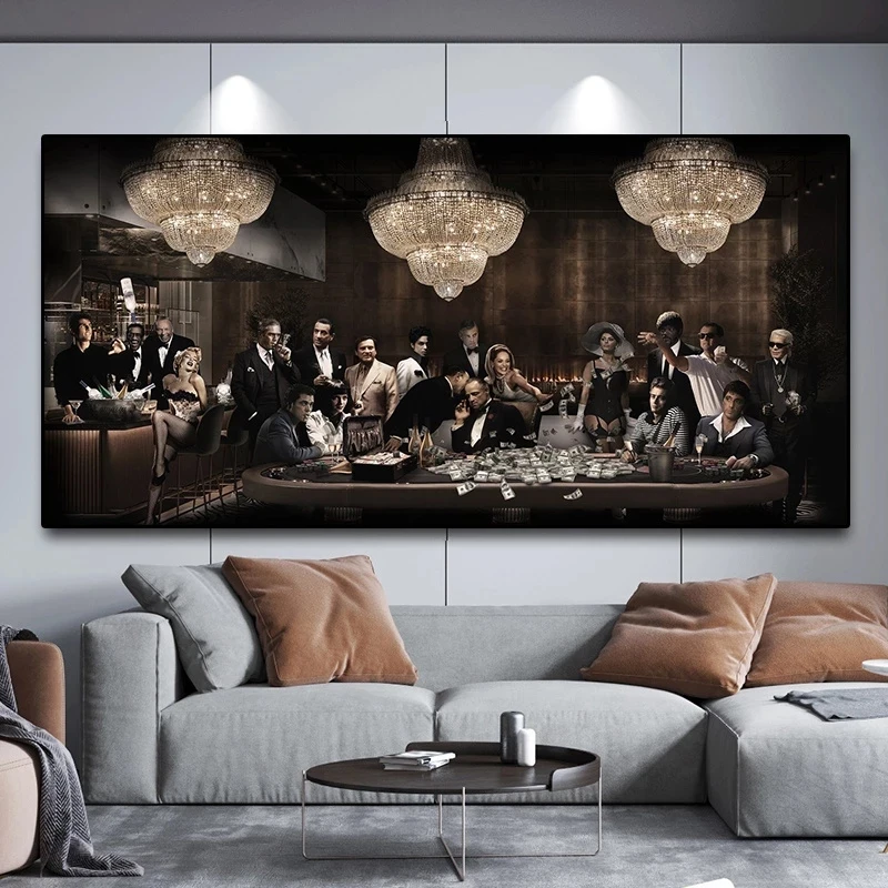 Плакат крестного отца из классического фильма картины на холсте в гангстерском