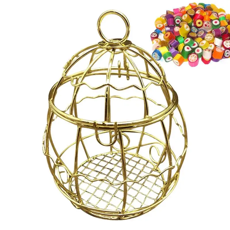 

Bird Cage Candy Box Iron Candlestick Holder Adornment Bird Cage Wedding Candy Box For Wedding Birthday Christmas Candlestick