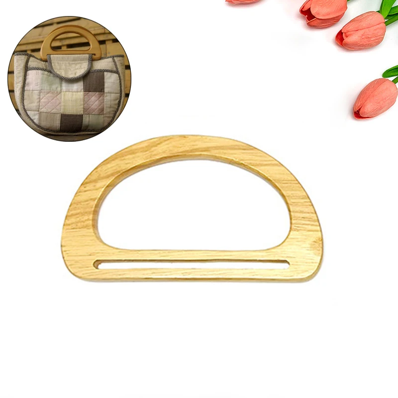 

D Shape Wooden Bag Handles DIY Replacement Handbag Tote Handles Handcraft DIY Purse Luggage Handcrafted Decorative Accessories