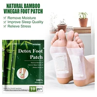 10pcs natural bamboo vinegar foot patch relieve stress soreness detoxification deep cleansing promote sleep feet care adhesive