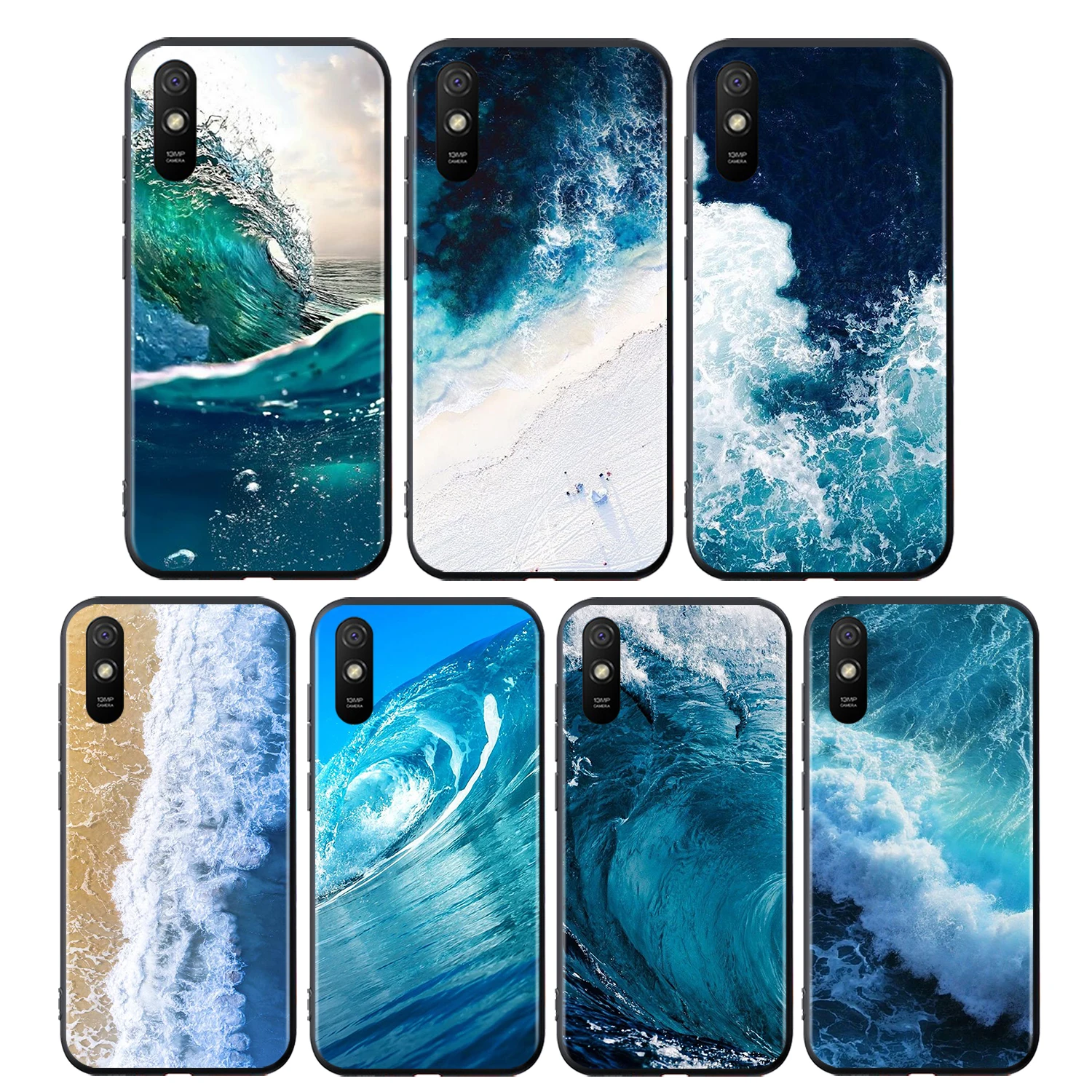 

Blue Sea Waves Silicone Cover For Xiaomi Redmi 10 9 9T 9C 8 7 6 Pro 9AT 9A 8A 7A 6A S2 GO 5 5A 4X Plus Phone Case