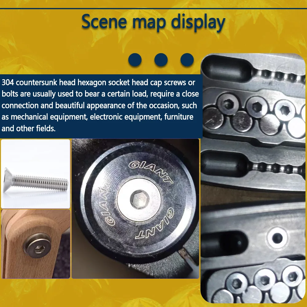 Винты механические с потайным шестигранным отверстием из нержавеющей стали 304