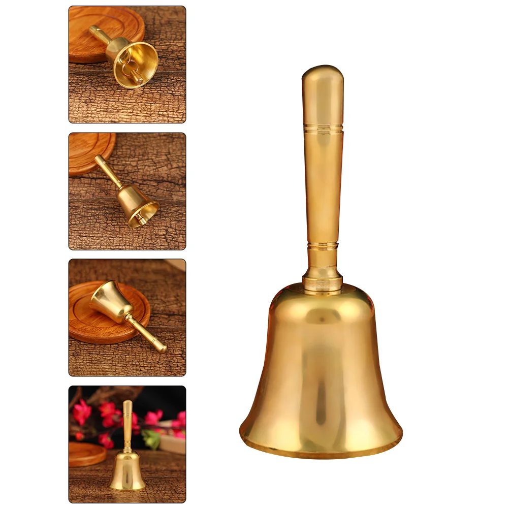 

Brass Handbell Multifunctional Durable Restaurant Dinner Bells Hotel Dish Wedding Decor
