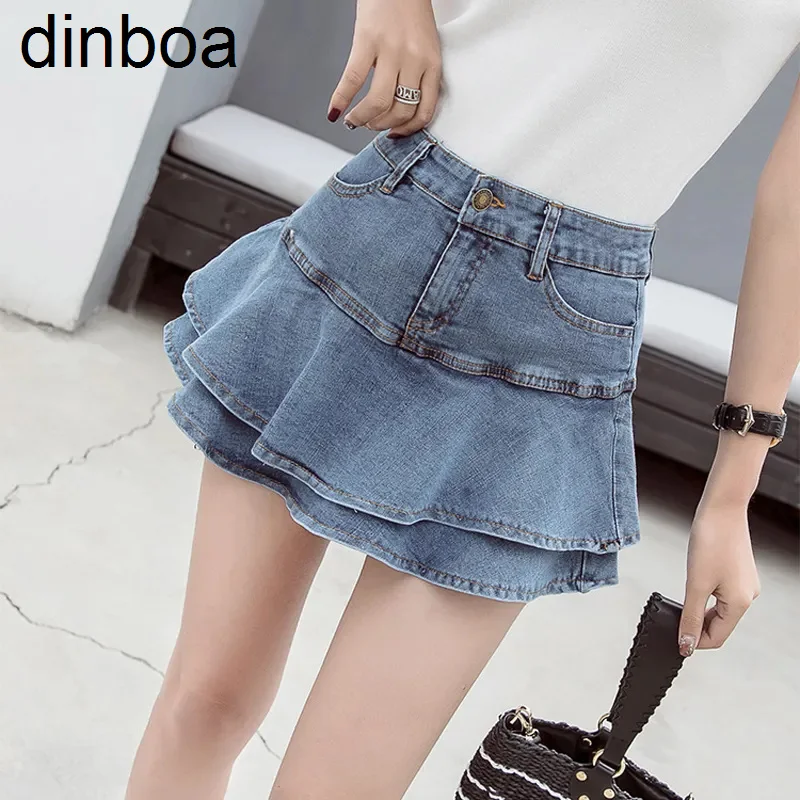 

2023vintage Denim Mini Skirts Women Summer Sexy Solid Colour Ball Gown Skirts Jeans Female Casual Pocket Slim A-line Mini Skirts