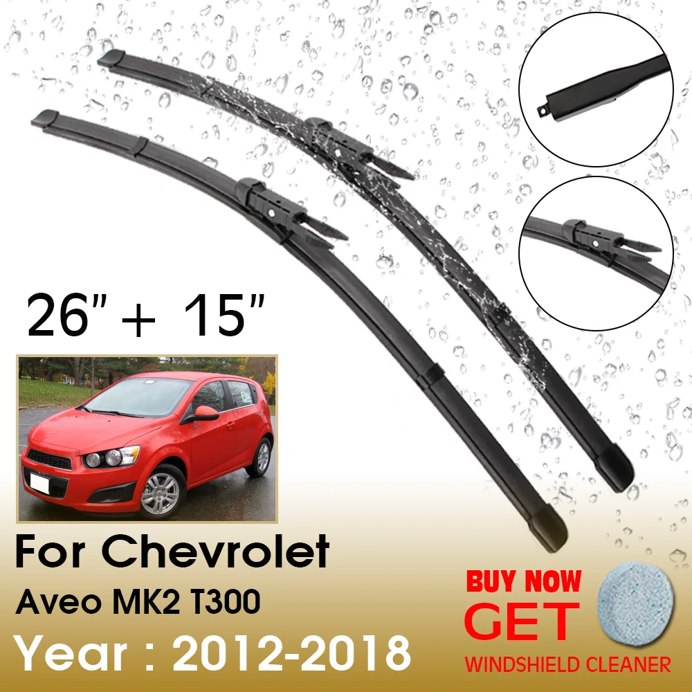 

Car Wiper For Chevrolet Aveo MK2 T300 26"+15" 2012-2018 Front Window Washer Windscreen Windshield Wipers Blades Accessories