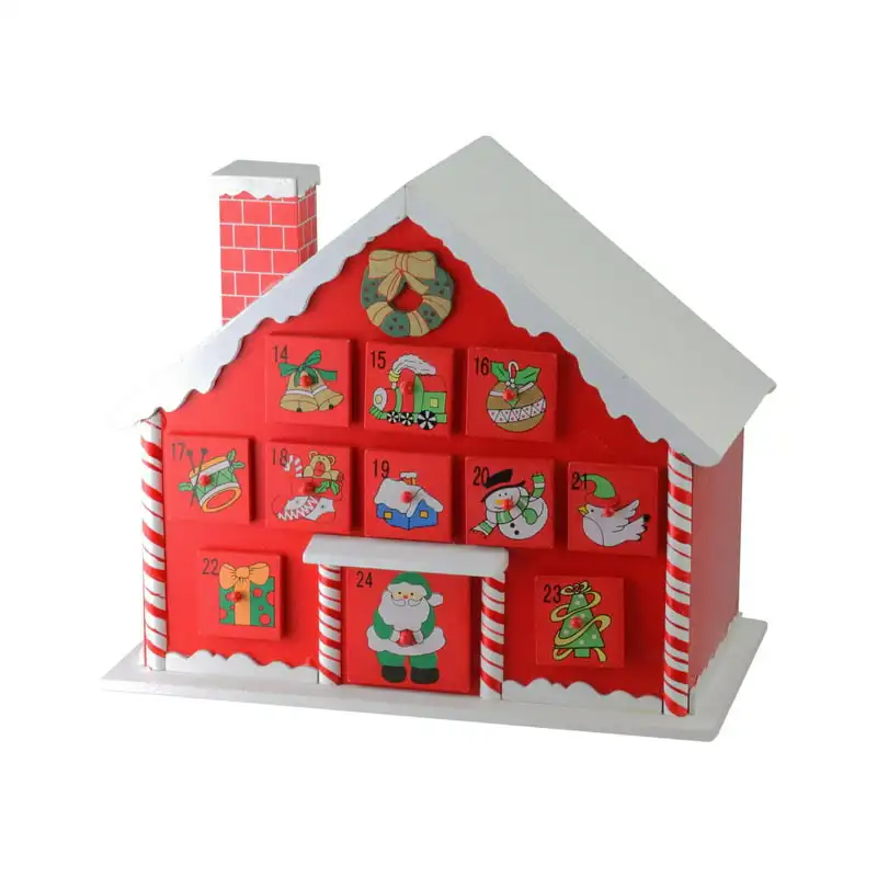 

Regal Red and White Wonderful Candy Cane Chimney Storage Box for Holiday Home Decoration, Advent House Decorative.