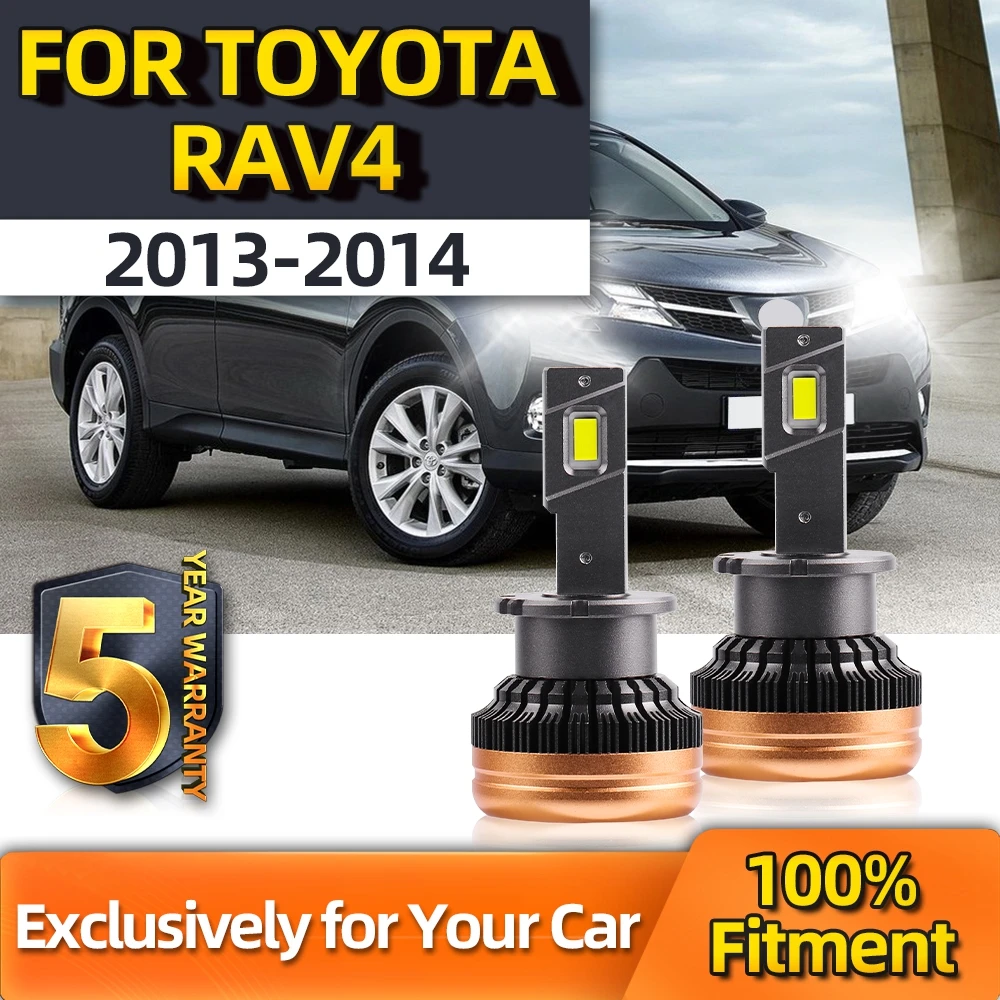

TEENRAM 2pcs Super Bright High Quality 12V D4S LED Car Headlight Bulb 6000k Color Temperature For Toyota Rav4 2013 2014