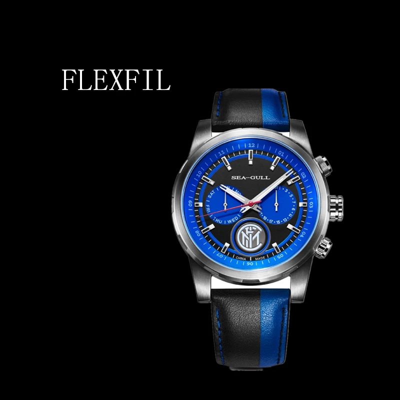 

FLEXFI automatic mechanical watch Limited Edition Inter Milan 110th Anniversary Seagull Dual time zone sapphire sport Wristwatch