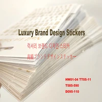 1pc Nail Sticker series Luxury Brand Logo Design Black White Nail Art Decals INS hot Selling Stickers Nail supplies D096