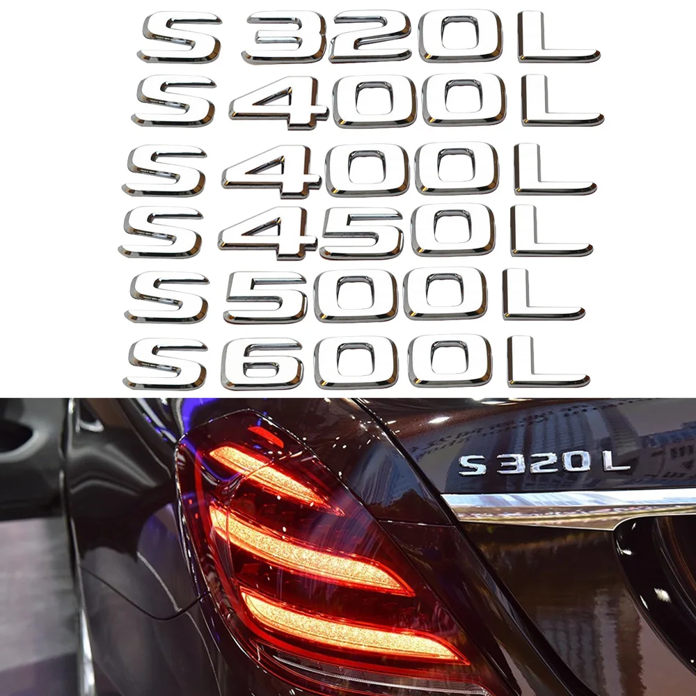 

S320L S400L S450L S500L S600L Trunk Rear Letter Emblem Badge Stickers for Mercedes Benz AMG S Class Logo Car Styling Accessories