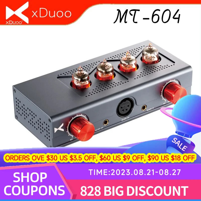 

XDUOO MT-604 усилитель для наушников 6J1 Pre amp XLR/4,4 мм сбалансированная Входная/Выходная трубка + транзистор MT604 Hybrid Amp