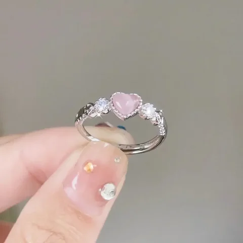 Розовые кольца с кристаллами MOONBIFFY