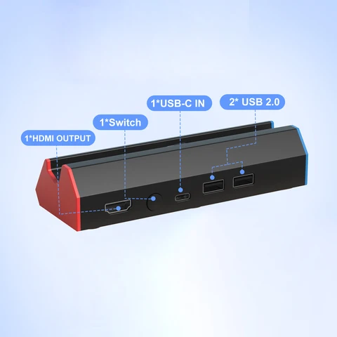 Портативная зарядная док-станция с адаптером 4K HDMI/USB 2.0/портом Type C для Nintendo Switch OLED-док-станции