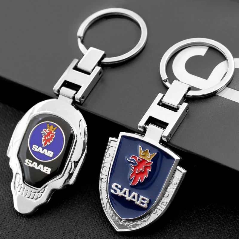 

3D Metal Car Styling Emblem Keychain Key Chain Rings for Saab 93 95 Saab 9-3 9-5 900 9000 Auto Decoration Accessories