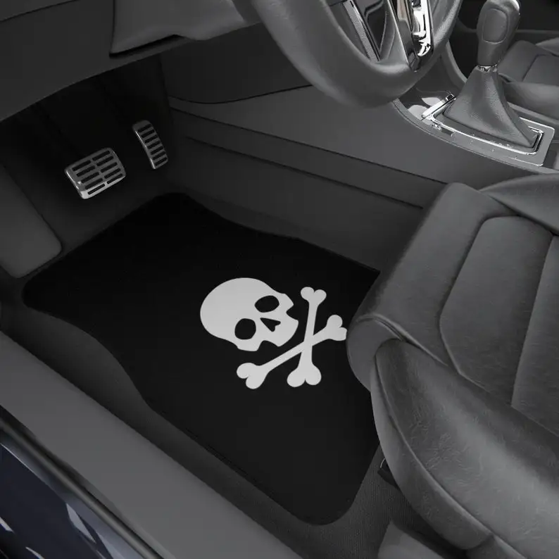 

4 шт., автомобильные напольные коврики с черепом
