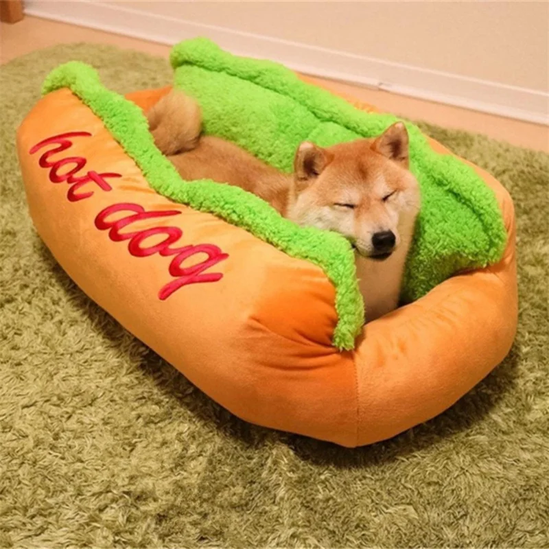 

Funny Hot Dog Bed Winter Warm Pet House Creative Fashion Sofa Cushion Supplies Puppy Cat Soft Sleeping Mat Cozy Dogs Nest Kennel