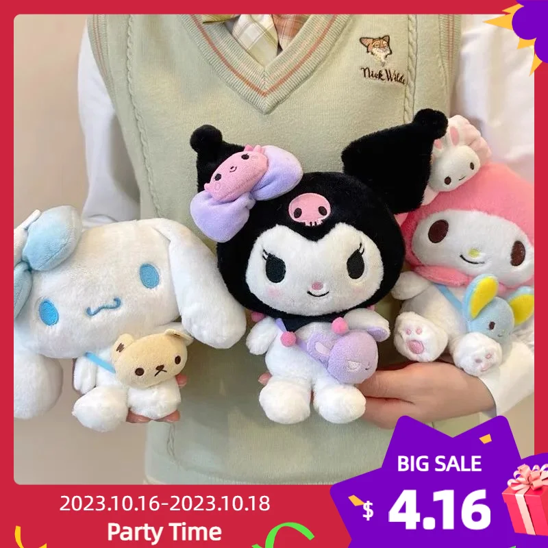 

Kawaii Sanrio Plush Peluche Keychain Cinnamoroll My Melody 10cm/25cm Cartoon Decortoy Sanrio Diy Accessories Keychains 2023 New