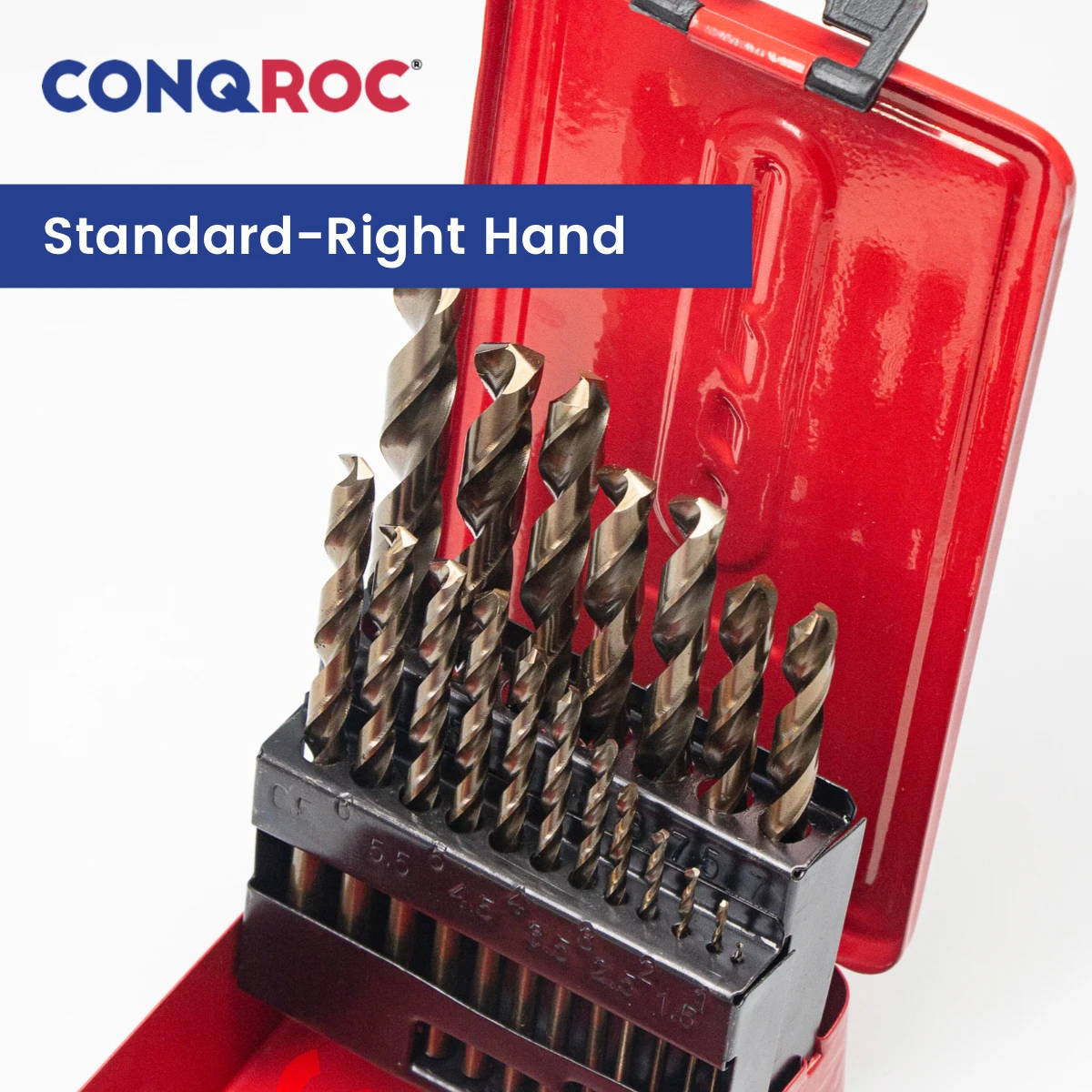 Набор сверл из кобальта HSS M35 с прямым хвостовиком металлический чехол диаметр 19