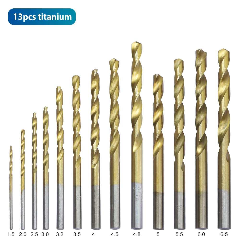 

NINDEJIN 13/40/50/60 шт. набор спиральных сверл для деревообработки 1-6,5 мм сверло из быстрорежущей стали для столярных ручных инструментов