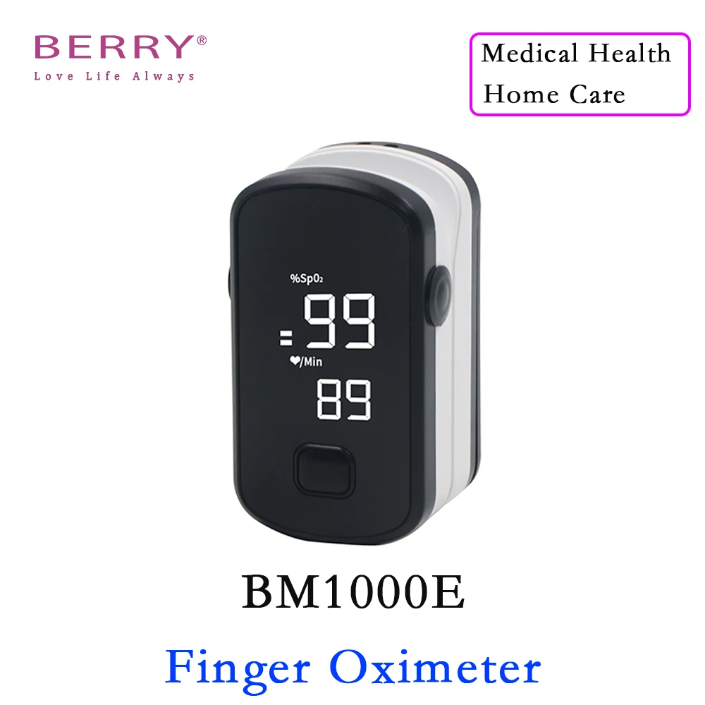 

BERRY BM1000E Finger Pulse Oximeter SPO2 PR Blood Oxygen Saturation Meter Heart Rate Monitor LED Display Medical Home Healthcare
