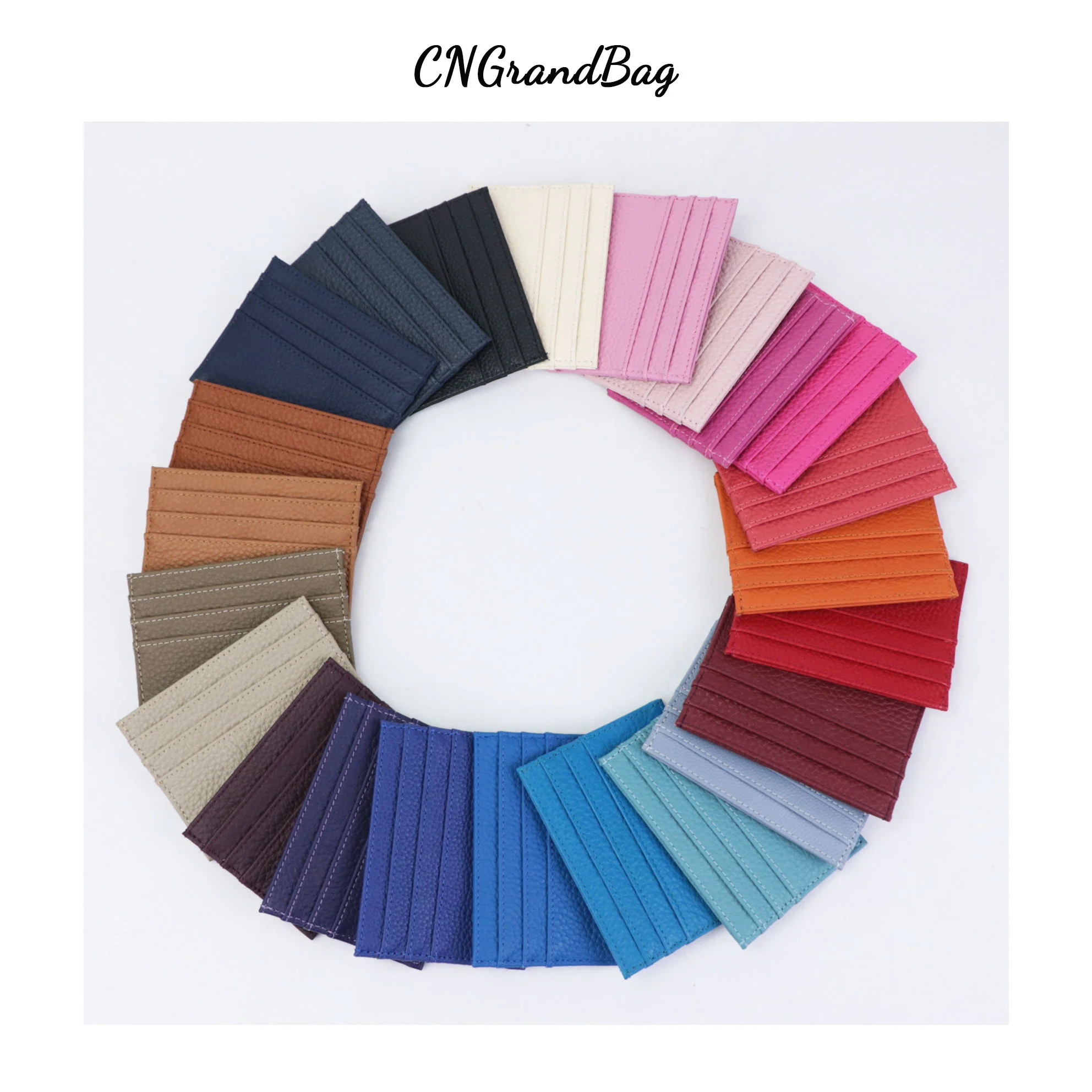 Free  Custom Initial Letters Case 100% Cow Leather Pebble Pattern Credit Card Holder Slim Wallet Men Women Pocket Card Wallet