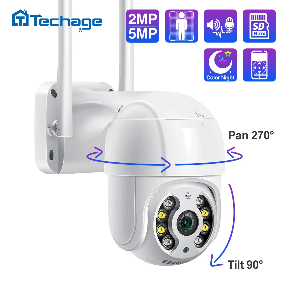 

IP-камера Techage HD, 1080P, 5 МП, PTZ, Wi-Fi