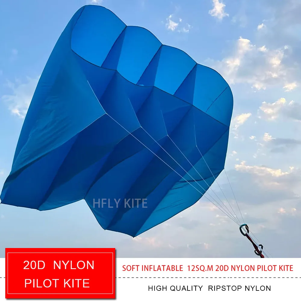 Фото HFLY Новое поступление, сверхлегкий нейлоновый пилотный змей 20D для взрослых, высококачественные нейлоновые мягкие надувные тракторные змеи Ripstop Flowform №2