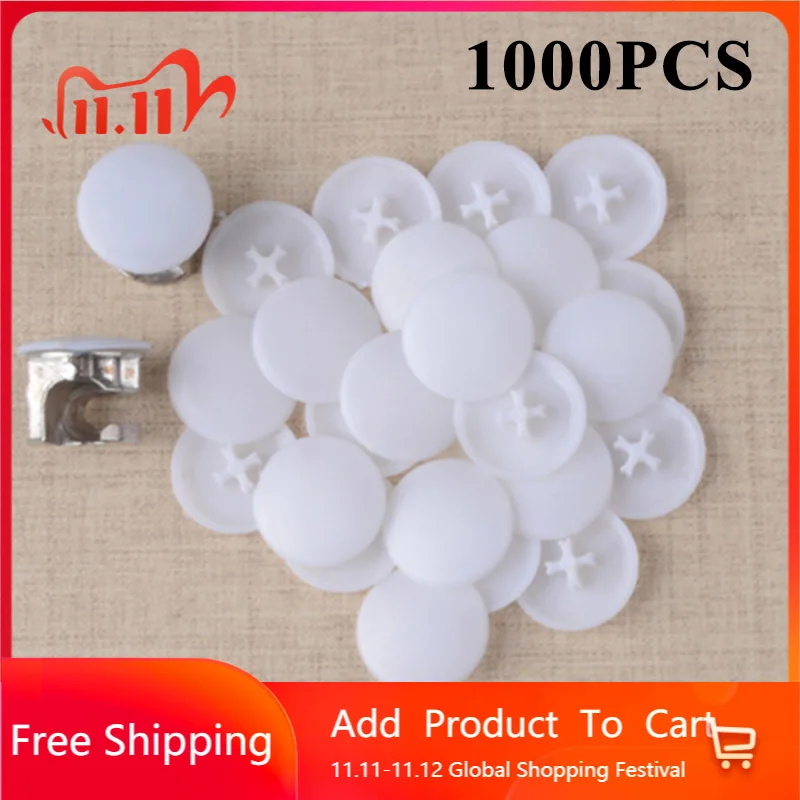 

1000pcs/pack 17mm Plastic Furniture Fastener Screw Covers Bolts Head DIY Decor Kit Connectors Decorative Caps White