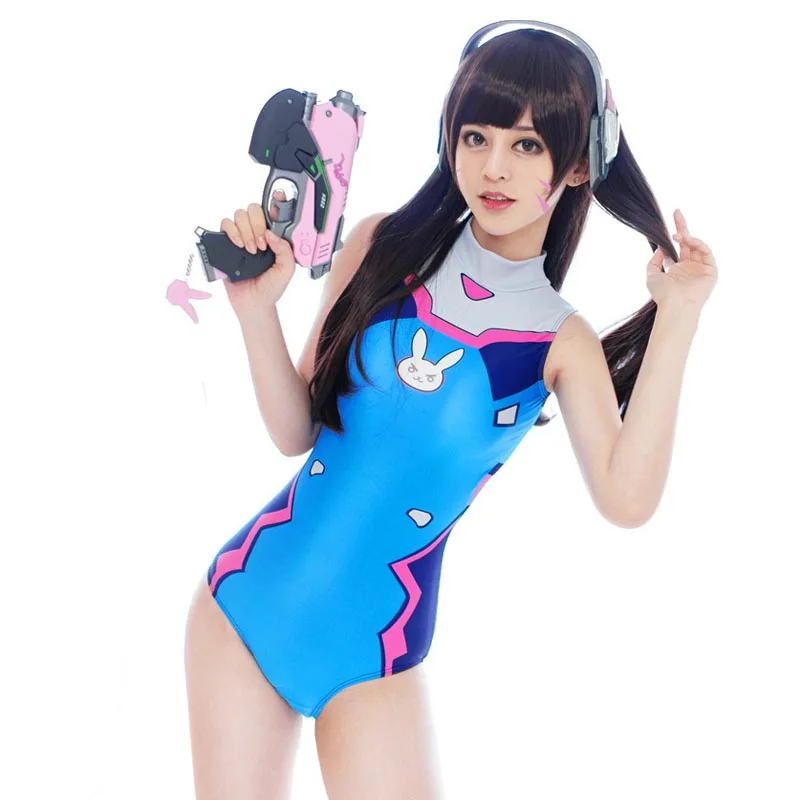 Женское аниме Overwatch Song Hana DVA Косплей нижнее белье Kawaii костюм цельный милый