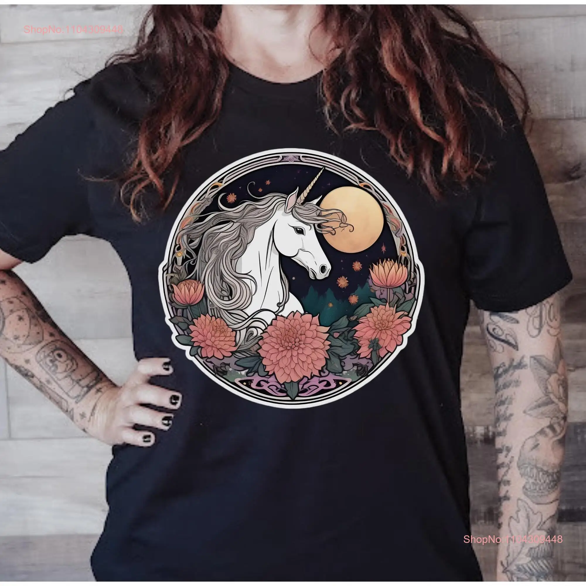 Футболка с единорогом Lover Magical Mystical длинными или короткими рукавами