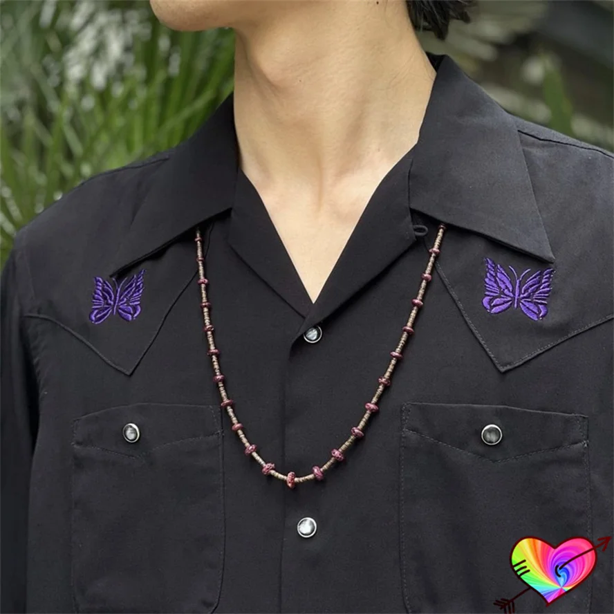 

Мужская/Женская ковбойская рубашка оверсайз с вышивкой «иглы»