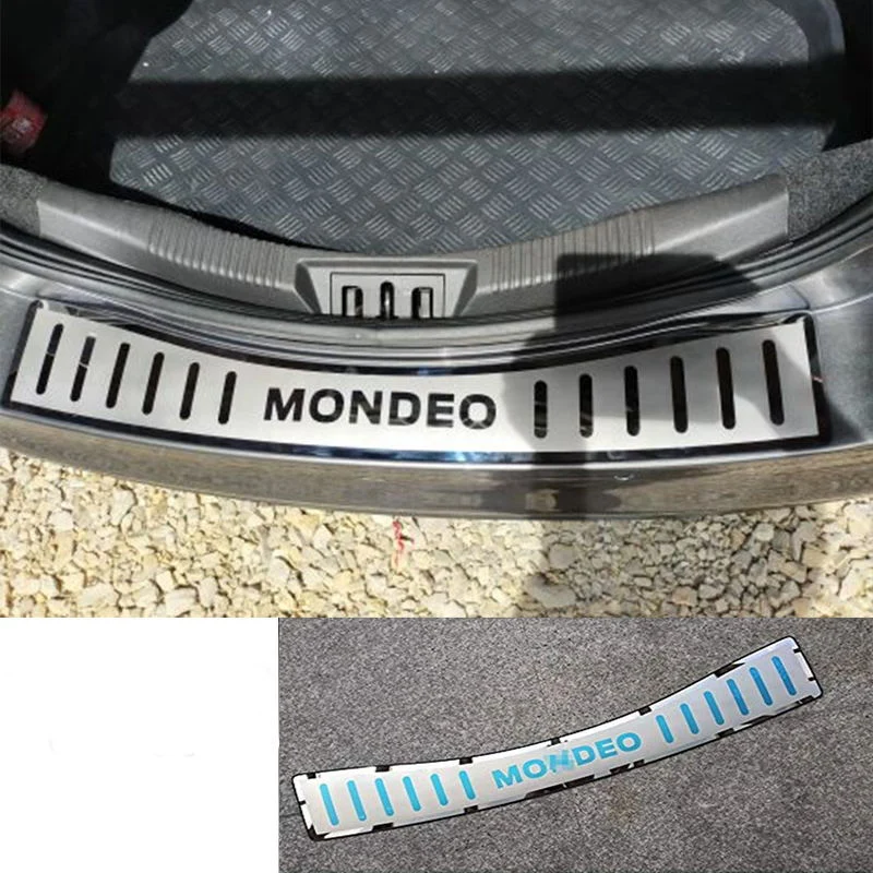 

Стайлинг автомобиля для Ford Mondeo 2013 -2015, протектор из нержавеющей стали для заднего бампера автомобиля, протекторная пластина багажника, аксессуары для отделки