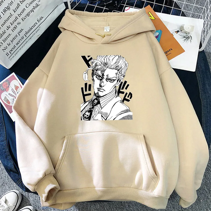 

Anime Sweatshirt JoJo's Bizarre Adventure Hoodie Japanese Kira Yoshikage Hoodies Women Funny Cartoon Graphic Unisex Manga Female
