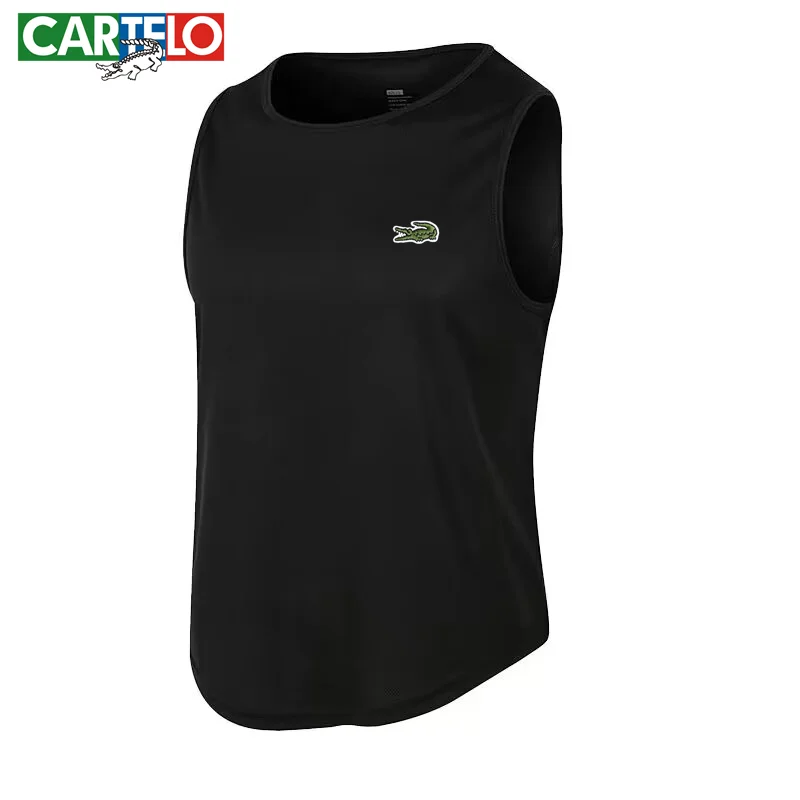 

CARTELO Men's and Women's Sleeveless T-shirt 2023 Summer New Fashion Embroidery Tank Top Casual Fitness Running Sports T-shirt