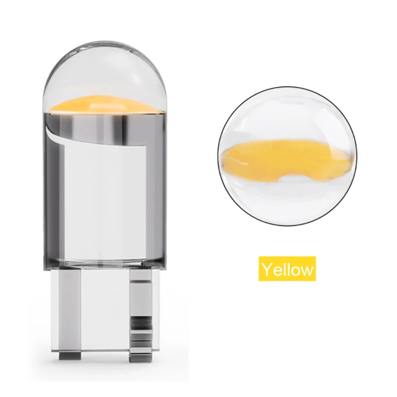 

10X светодиодные лампы T10 COB W5W, стеклянные лампы для автомобилей, лампы для номерного знака, купольные лампы для чтения багажника 6000K, белые, 12 В 24 В