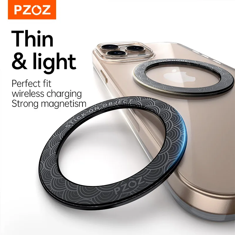 Магнитное металлическое кольцо PZOZ для телефонов Magsafe iPhone 16 15 14 13 12 11 Pro наклейка на