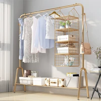nordic display coat rack living room metal vertical luxury golden drying hanger floor storage rack para ropa home decoration