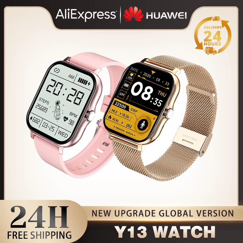 

Huawei Y13 SmartWatch Sport Fitness Heart Rate Monitor Blood Pressure Tracker Waterproof Bluetooth IOS Android Series 8 Ultra