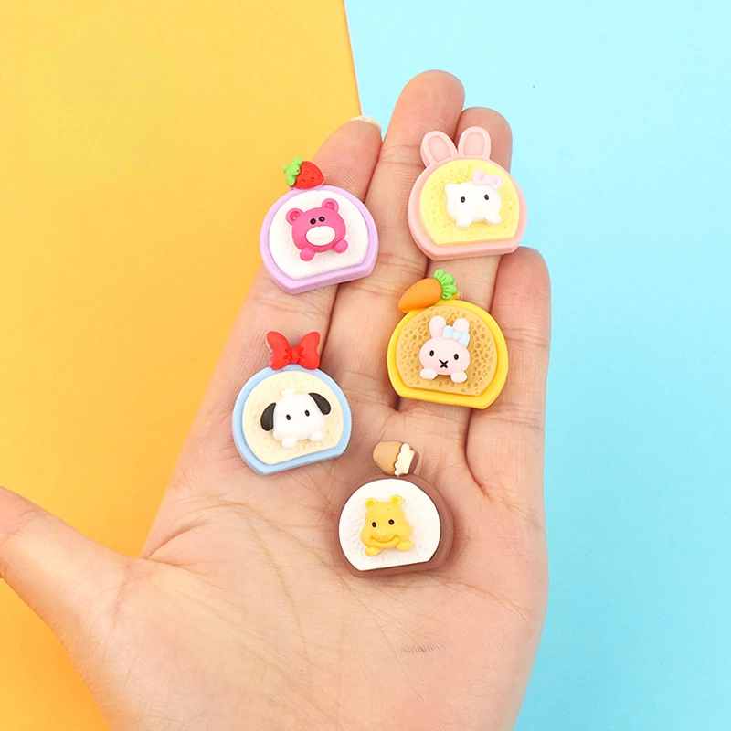 

10pcs Cartoon Kawaii Mini Resin Animals Embellishments Miniature Cabochons Flatback Charms Scrapbooking Accessories Diy Crafts