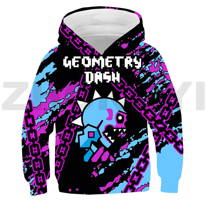Толстовка Оверсайз с 3D-принтом злой геометрии уличная одежда для подростков в
