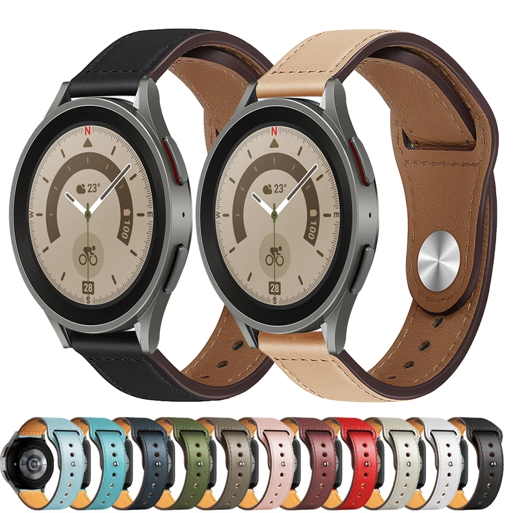 

Leather Band For Samsung Galaxy watch 5Pro/4/44mm/40mm/Classic/46mm/Active 2 strap 20mm 22mm bracelet Huawei watch GT/2/2e/Pro/3