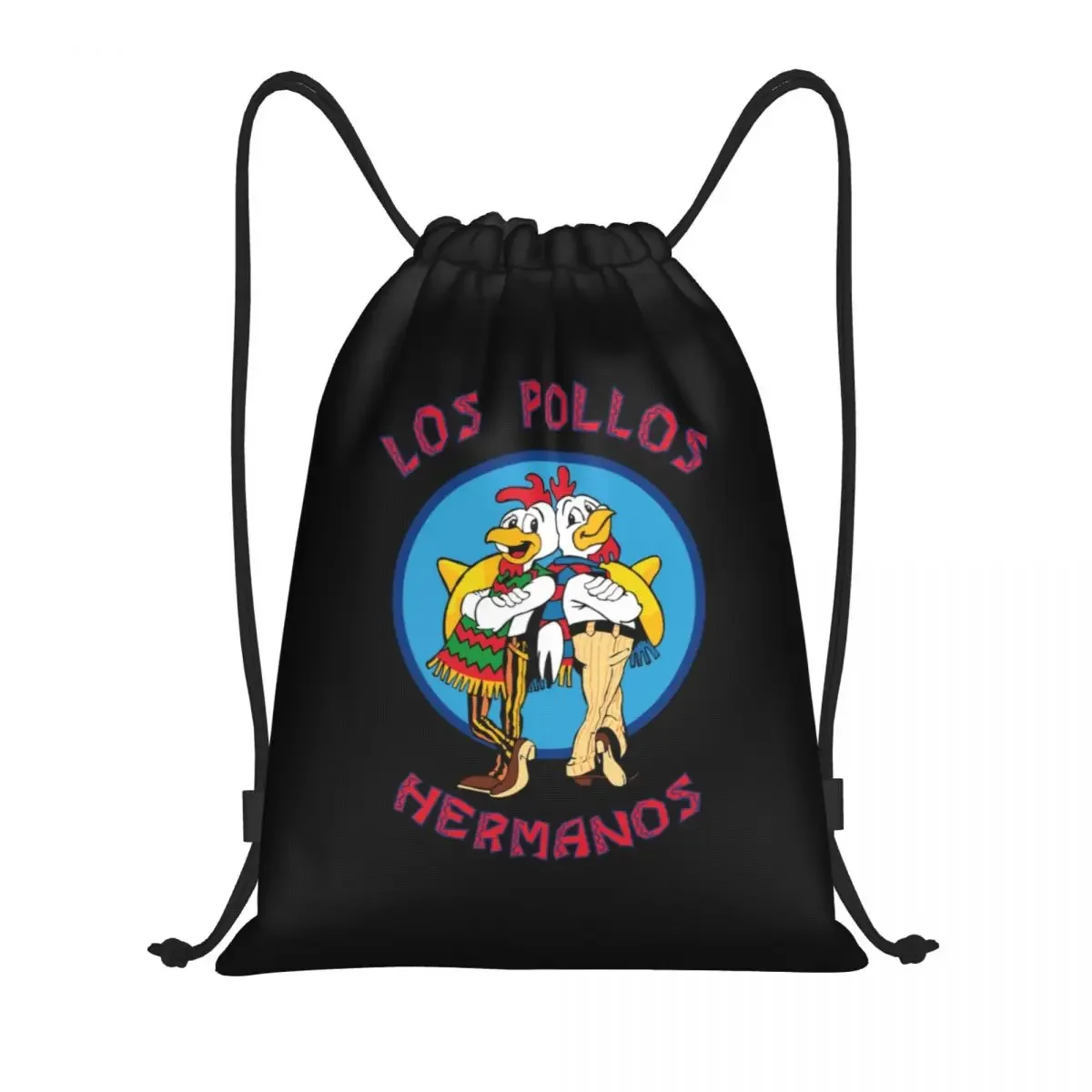 

Los Pollos Hermanos Breaking Bad Drawstring Backpack Sports Gym Bag for Women Men The Chicken Brothers Training Sackpack