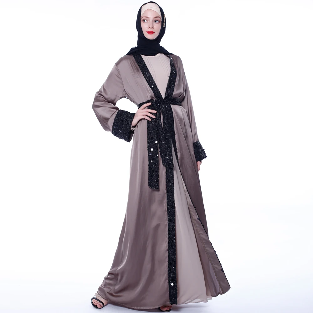 Elegant Fashion Open Abaya Kimono Dubai Turkey Kaftan Muslim Cardigan Abayas Dresses For Women Casual Robe Female Caftan