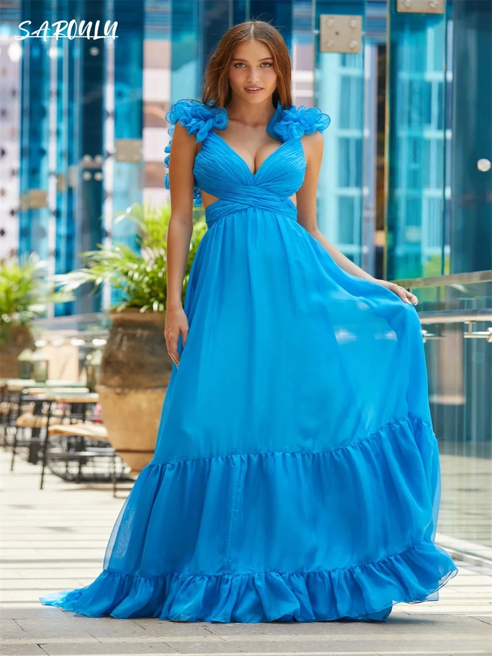 Женское платье до пола без рукавов