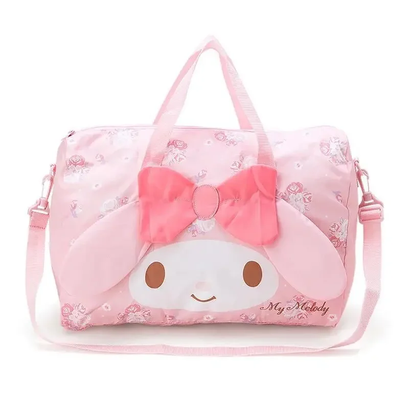 Фото Сумка-чемоданчик Littletwinstars Purins для девочек, My Melody, Cinnamoroll, мультяшная складная сумка через плечо, сумка-тележка с аниме-персонажами №4